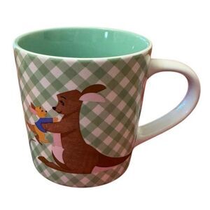 Winnie the Pooh Kanga & Roo Green White Checkered Coffee Mug Disney Store 2018